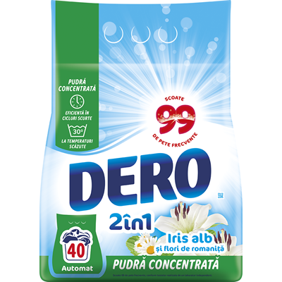 DERO 2 in 1 Detergent Rufe Iris Alb 3 Kg