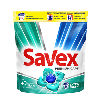 SAVEX Super Proaspat Detergent Rufe 15 Capsule